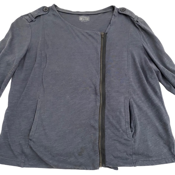 Converse One Star Blue Moto Style Jacket Top, Size Large - Picture 3 of 13